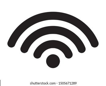 Simple wifi icon for interface design. Vector wlan access, wireless wifi hotspot signal sign, black icon, symbol isolated on white. Wi-fi signal standard sign modem internet icon.