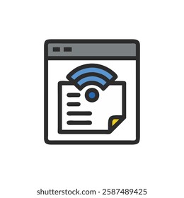 Simple Wi-Fi Learning Icon for Study