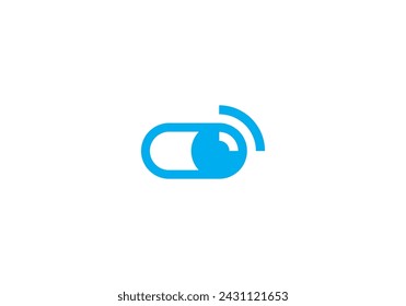 simple wifi with on off button logo. wireless communication creative icon design