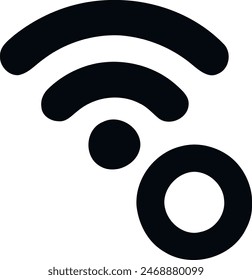 Simple Wifi Signal Icon - Graphical Radio Waves Representation