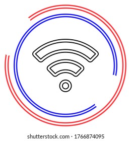 WiFi simple. Pictograma de línea delgada - trazo editable de contorno