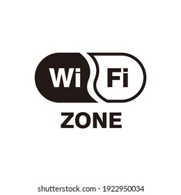 diseño de ilustración de símbolo de zona wifi simple, vector de plantilla de signo wifi plana