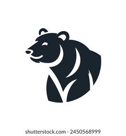 Simple wild bear symbol logo. Vector illustration