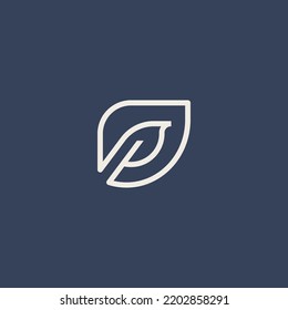 Simple wild bird monoline line logo design template vector illustration