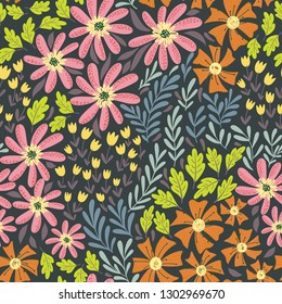 Simple wild flowers pattern 02