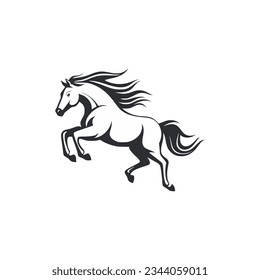 simple wild horse animal line art farm logo vector illustration template design