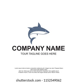 simple wild shark logo template