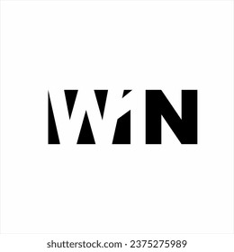 Simple Win word design with the number 1 in the negative space on the letter I.