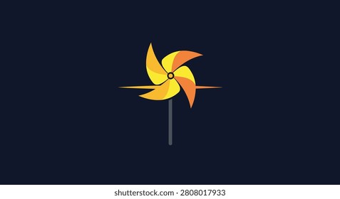 Simple wind spinner illustration evoking childhood play and energy.