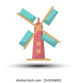 simple windmill flat icon, energy and farm and related on the white background