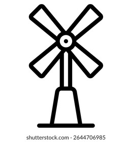 Simple windmill illustration suitable for environmental and renewable energy campaigns.