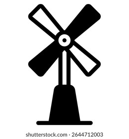 Simple windmill illustration suitable for environmental and renewable energy campaigns.