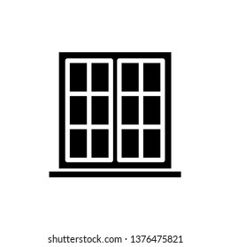 Simple window icon pictogram. Vector illustration isolated on a white background. Premium quality symbol. Vector sign for mobile app and web sites.