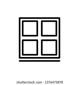 Simple window icon pictogram. Vector illustration isolated on a white background. Premium quality symbol. Vector sign for mobile app and web sites.