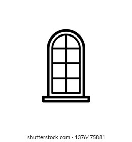 Simple window icon pictogram. Vector illustration isolated on a white background. Premium quality symbol. Vector sign for mobile app and web sites.