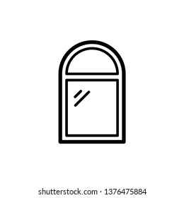 Simple window icon pictogram. Vector illustration isolated on a white background. Premium quality symbol. Vector sign for mobile app and web sites.