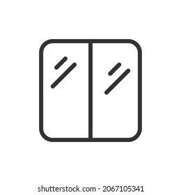 Simple window line icon. Premium symbol in stroke style. Design of window icon. Vector illustration.