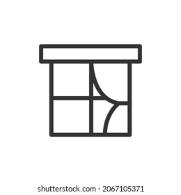 Simple window line icon. Premium symbol in stroke style. Design of window icon. Vector illustration.