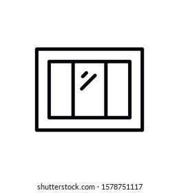 Simple window line icon. Stroke pictogram. Vector illustration isolated on a white background. Premium quality symbol. Vector sign for mobile app and web sites.