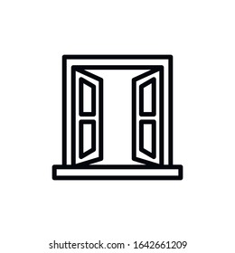 Simple window line icon. Stroke pictogram. Vector illustration isolated on a white background. Premium quality symbol. Vector sign for mobile app and web sites.