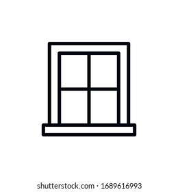 Simple Window Line Icon. Stroke Pictogram. Vector Illustration Isolated On A White Background. Premium Quality Symbol. Vector Sign For Mobile App And Web Sites.