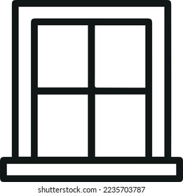 Icono de línea de ventana simple. Pictograma de paro. Ilustración vectorial aislada en un fondo blanco. Símbolo de calidad superior. Firma vectorial para aplicaciones móviles y sitios web.