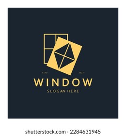 simple window logo, design for, interior, construction, architecture, property business, vector