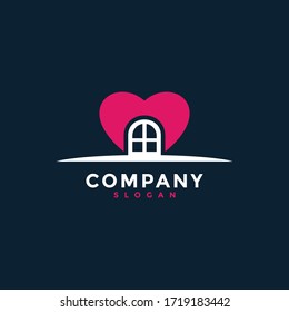 simple window logo and symbol of love