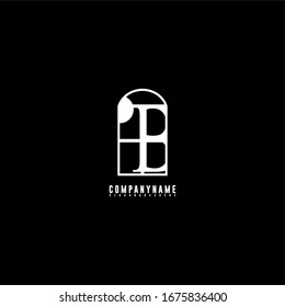 einfaches Nachtfenster in Form von B Logo Buchstaben Design Konzept.
