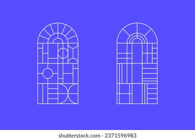 Simple window sash in minimal linear stype. Vector geometric minimalistic border. Modern graphic design elements.