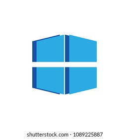 simple windows glass design logo vector