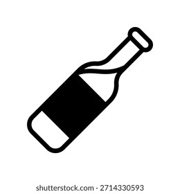 Icono Simple De La Botella De Vino Para La Marca Y La Comercialización Del Bar, Del Restaurante, O De La Bebida