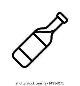 Icono Simple Del Esquema De La Botella De Vino Para La Marca Y La Comercialización Del Bar, Del Restaurante, O De La Bebida