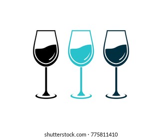 Simple Wine Glass Beer for Restaurant
or Bar Logo Symbol