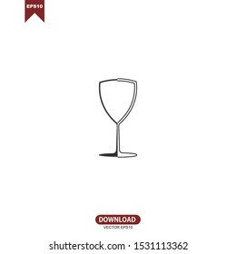 Simple wine glass icon vector template design