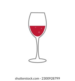 Simple wine glass isolated on white background