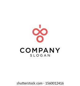simple wine icon logo with infinite symbols in it. Editable and easy to custom