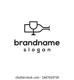 simple wine logo design vector