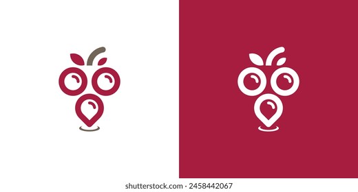 Simple Wine Pin, Map Location, Wine Place, Wine Shop Logo Icon Symbol Vector Design Inspiration.