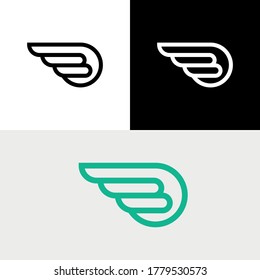 Simple Wing Abstract Outline Logo