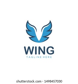 simple wing and elegant logo