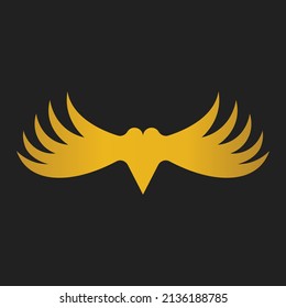 Simple wing logo design. Golden shapes and abstract symbols design concepts. Vector design icon logo template 