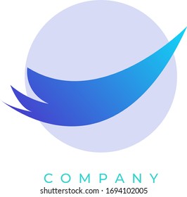 simple wing logo design illustration with gradient color can be used for many purpose.