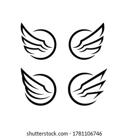 simple wing logo design vector