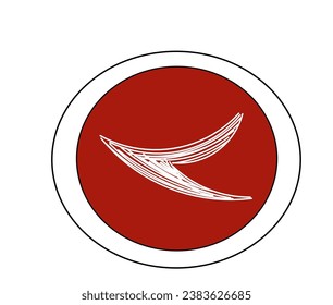 Simple wing logo in a red circle