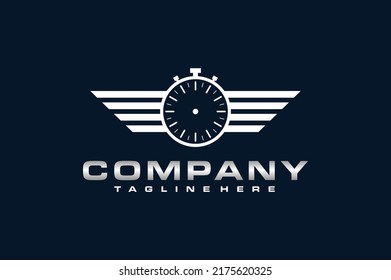 simple wing timer black logo