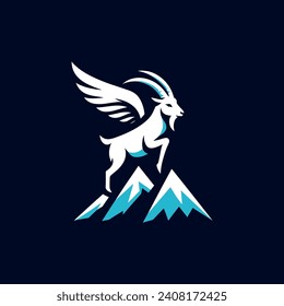 Simple Winged Goat Logo with background 