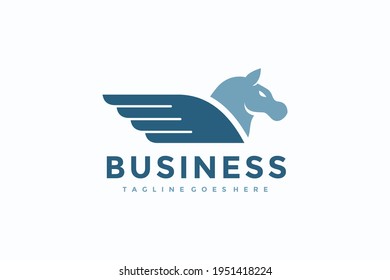 the simple winged horse logo	