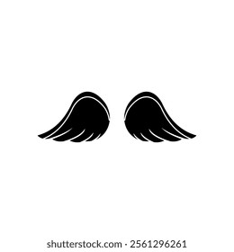 Simple Wings Angle logo icon. Silhouette Angel wings vector icon logo