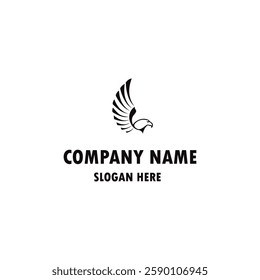 simple wings  bird  logo design 